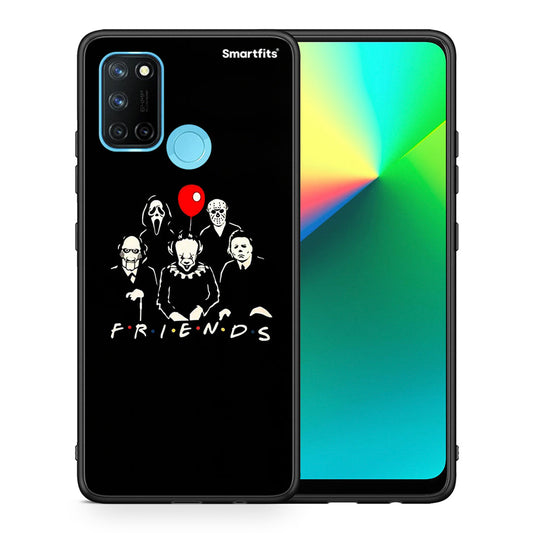 Θήκη Realme 7i / C25 Halloween Friends από τη Smartfits με σχέδιο στο πίσω μέρος και μαύρο περίβλημα | Realme 7i / C25 Halloween Friends case with colorful back and black bezels