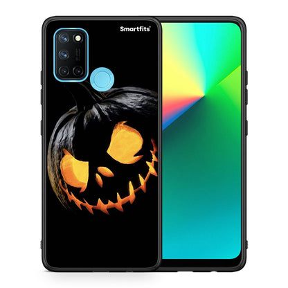 Θήκη Realme 7i / C25 Halloween Scary Pumpkin από τη Smartfits με σχέδιο στο πίσω μέρος και μαύρο περίβλημα | Realme 7i / C25 Halloween Scary Pumpkin case with colorful back and black bezels