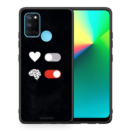 Θήκη Αγίου Βαλεντίνου Realme 7i / C25 Heart Vs Brain από τη Smartfits με σχέδιο στο πίσω μέρος και μαύρο περίβλημα | Realme 7i / C25 Heart Vs Brain case with colorful back and black bezels