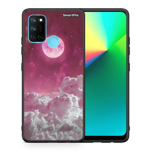 Θήκη Realme 7i / C25 Pink Moon από τη Smartfits με σχέδιο στο πίσω μέρος και μαύρο περίβλημα | Realme 7i / C25 Pink Moon case with colorful back and black bezels