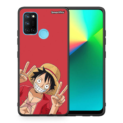 Θήκη Realme 7i / C25 Pirate Luffy από τη Smartfits με σχέδιο στο πίσω μέρος και μαύρο περίβλημα | Realme 7i / C25 Pirate Luffy case with colorful back and black bezels