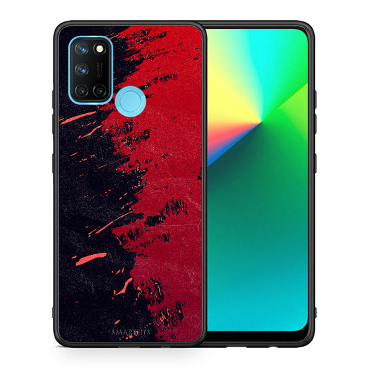 Θήκη Αγίου Βαλεντίνου Realme 7i / C25 Red Paint από τη Smartfits με σχέδιο στο πίσω μέρος και μαύρο περίβλημα | Realme 7i / C25 Red Paint case with colorful back and black bezels