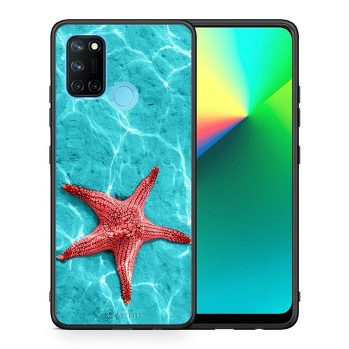 Θήκη Realme 7i / C25 Red Starfish από τη Smartfits με σχέδιο στο πίσω μέρος και μαύρο περίβλημα | Realme 7i / C25 Red Starfish case with colorful back and black bezels