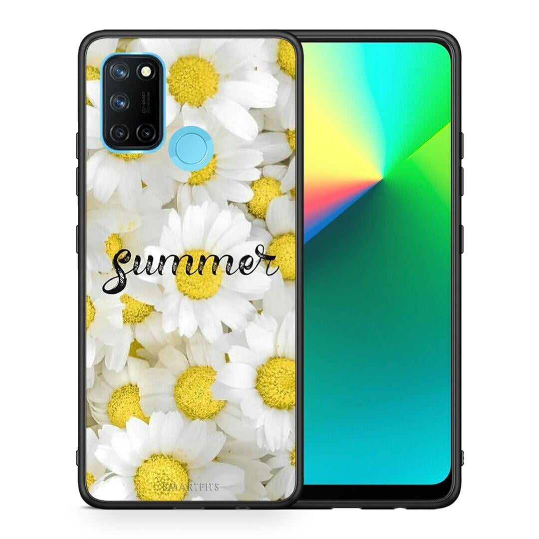 Θήκη Realme 7i / C25 Summer Daisies από τη Smartfits με σχέδιο στο πίσω μέρος και μαύρο περίβλημα | Realme 7i / C25 Summer Daisies case with colorful back and black bezels