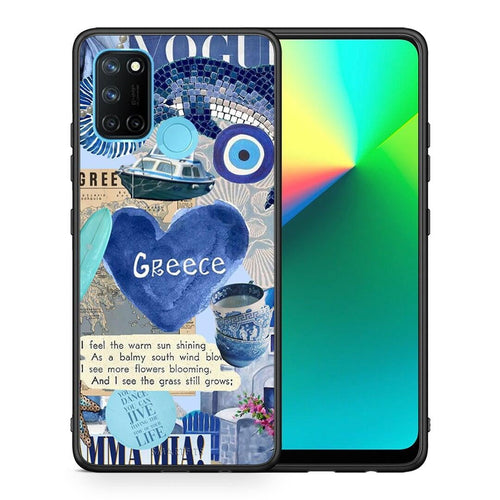 Θήκη Realme 7i / C25 Summer In Greece από τη Smartfits με σχέδιο στο πίσω μέρος και μαύρο περίβλημα | Realme 7i / C25 Summer In Greece case with colorful back and black bezels