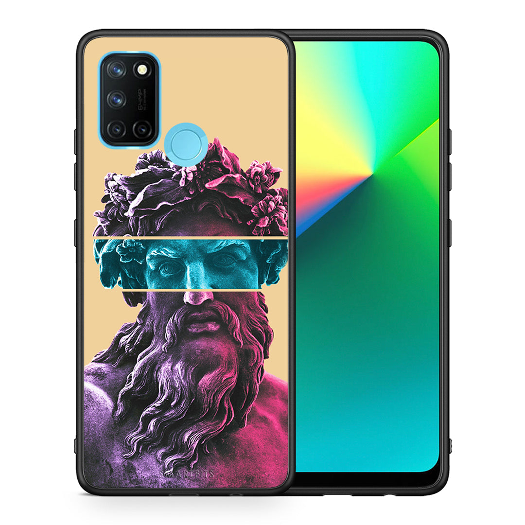 Θήκη Αγίου Βαλεντίνου Realme 7i / C25 Zeus Art από τη Smartfits με σχέδιο στο πίσω μέρος και μαύρο περίβλημα | Realme 7i / C25 Zeus Art case with colorful back and black bezels