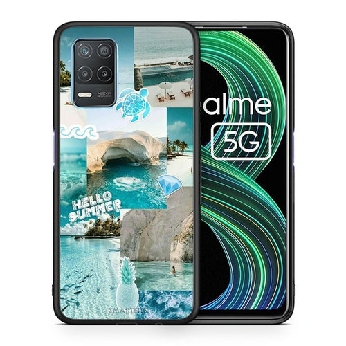 Θήκη Realme 8 5G Aesthetic Summer από τη Smartfits με σχέδιο στο πίσω μέρος και μαύρο περίβλημα | Realme 8 5G Aesthetic Summer case with colorful back and black bezels