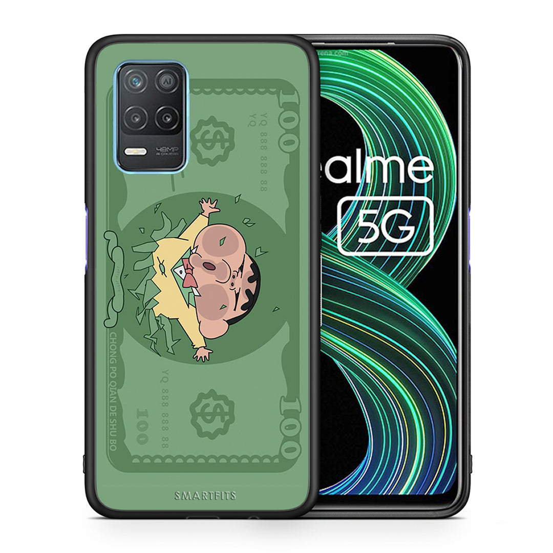 Θήκη Αγίου Βαλεντίνου Realme 8 5G Big Money από τη Smartfits με σχέδιο στο πίσω μέρος και μαύρο περίβλημα | Realme 8 5G Big Money case with colorful back and black bezels