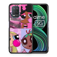 Thumbnail for Θήκη Αγίου Βαλεντίνου Realme 8 5G Bubble Girls από τη Smartfits με σχέδιο στο πίσω μέρος και μαύρο περίβλημα | Realme 8 5G Bubble Girls case with colorful back and black bezels