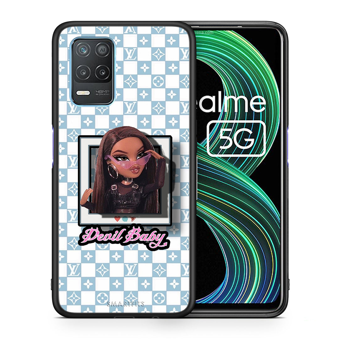 Θήκη Αγίου Βαλεντίνου Realme 8 5G Devil Baby από τη Smartfits με σχέδιο στο πίσω μέρος και μαύρο περίβλημα | Realme 8 5G Devil Baby case with colorful back and black bezels