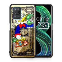 Thumbnail for Θήκη Realme 8 5G Duck Money από τη Smartfits με σχέδιο στο πίσω μέρος και μαύρο περίβλημα | Realme 8 5G Duck Money case with colorful back and black bezels