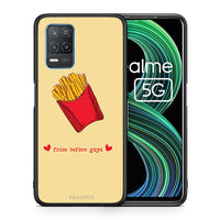 Thumbnail for Θήκη Αγίου Βαλεντίνου Realme 8 5G Fries Before Guys από τη Smartfits με σχέδιο στο πίσω μέρος και μαύρο περίβλημα | Realme 8 5G Fries Before Guys case with colorful back and black bezels