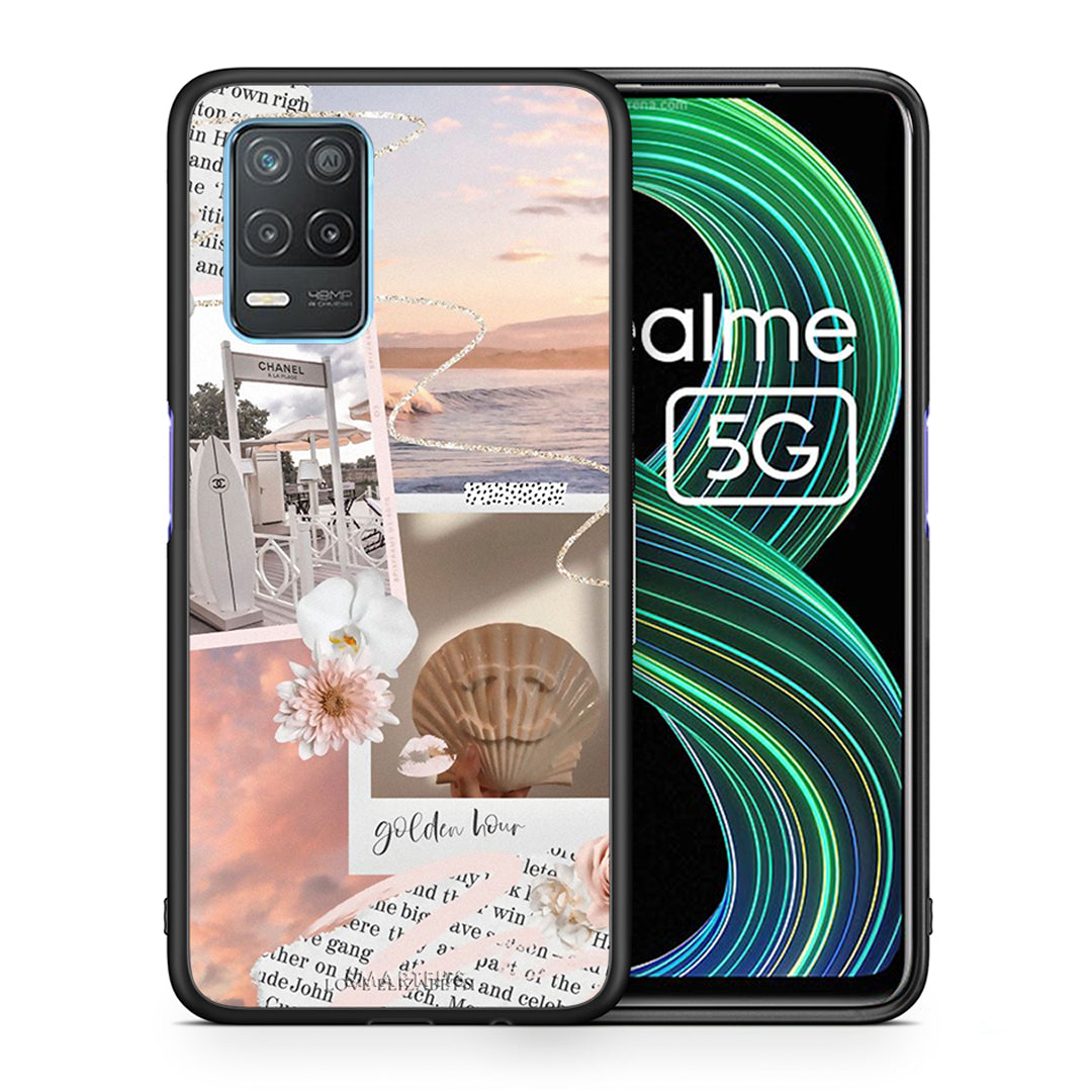 Θήκη Αγίου Βαλεντίνου Realme 8 5G Golden Hour από τη Smartfits με σχέδιο στο πίσω μέρος και μαύρο περίβλημα | Realme 8 5G Golden Hour case with colorful back and black bezels