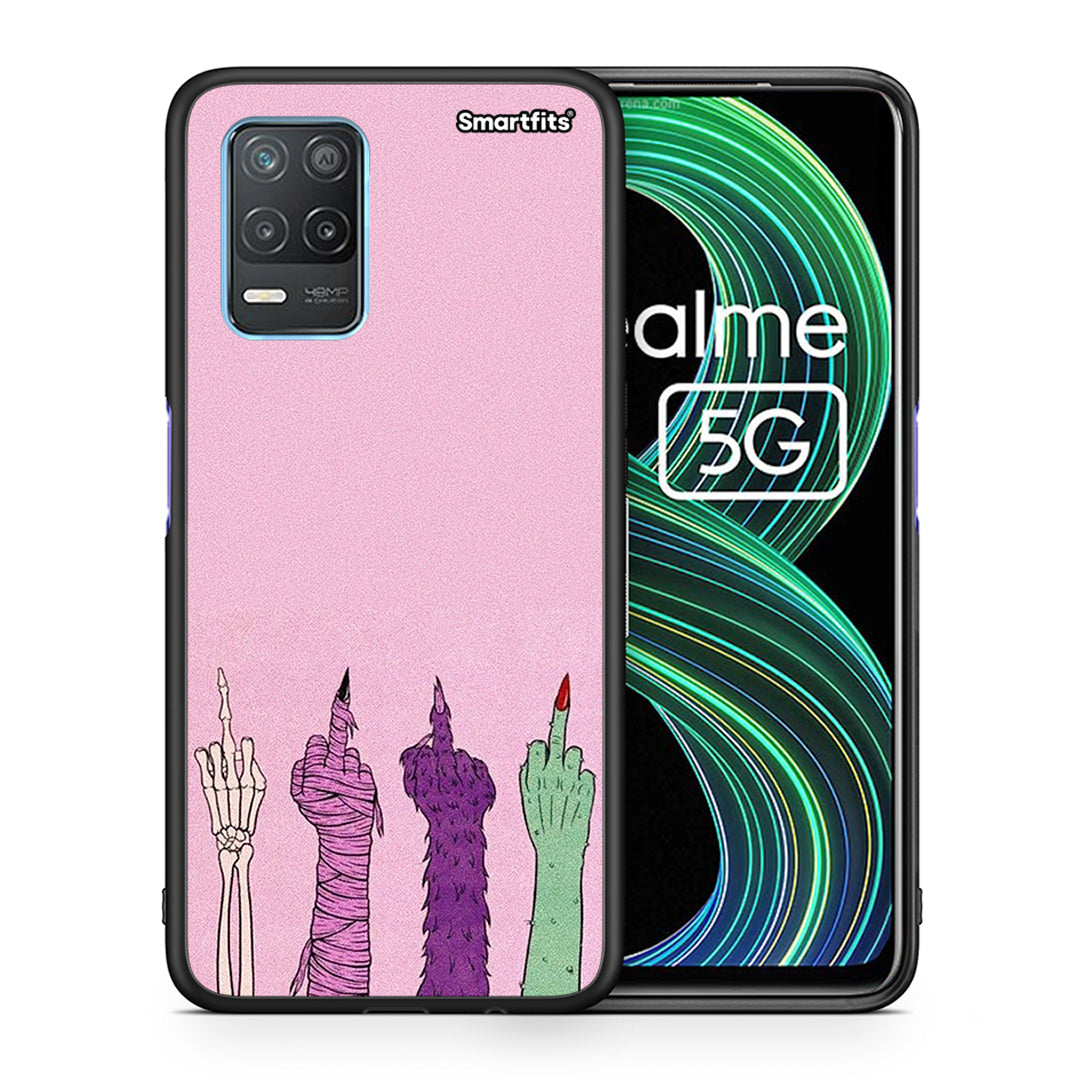 Θήκη Realme 8 5G Halloween Be A Lady από τη Smartfits με σχέδιο στο πίσω μέρος και μαύρο περίβλημα | Realme 8 5G Halloween Be A Lady case with colorful back and black bezels