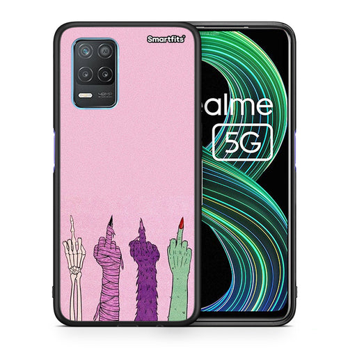 Θήκη Realme 8 5G Halloween Be A Lady από τη Smartfits με σχέδιο στο πίσω μέρος και μαύρο περίβλημα | Realme 8 5G Halloween Be A Lady case with colorful back and black bezels