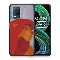 Thumbnail for Θήκη Αγίου Βαλεντίνου Realme 8 5G Lion Love 1 από τη Smartfits με σχέδιο στο πίσω μέρος και μαύρο περίβλημα | Realme 8 5G Lion Love 1 case with colorful back and black bezels