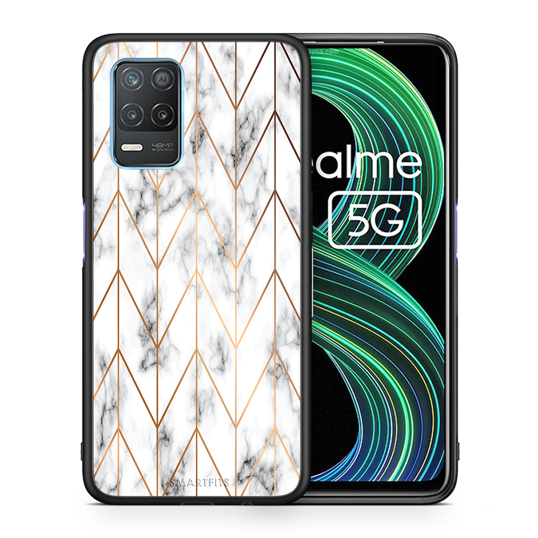 Marble Gold Geometric - Realme 8 5G θήκη