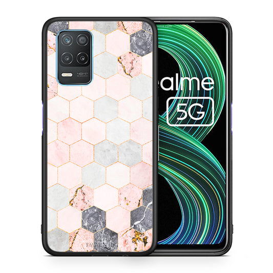 Marble Hexagon Pink - Realme 8 5G θήκη