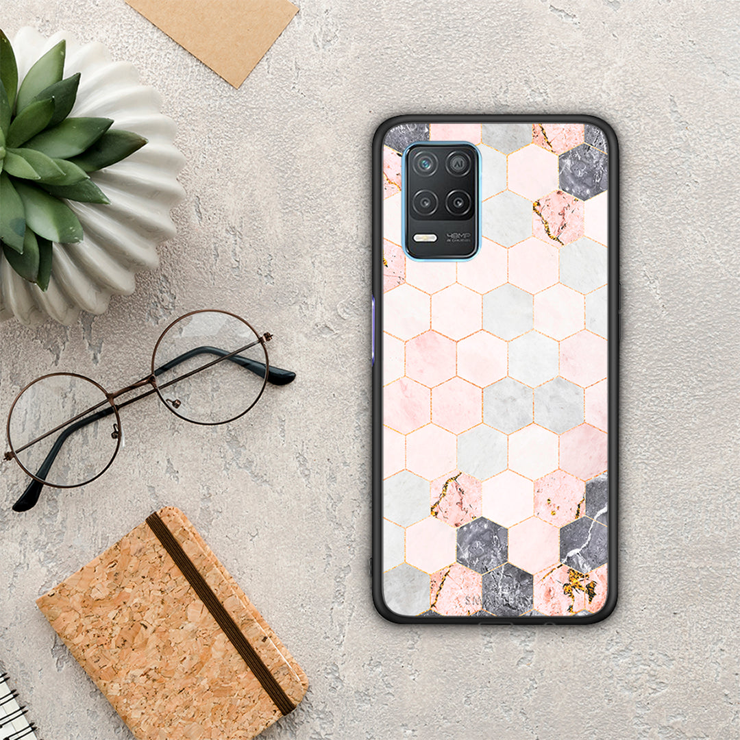 Marble Hexagon Pink - Realme 8 5G θήκη