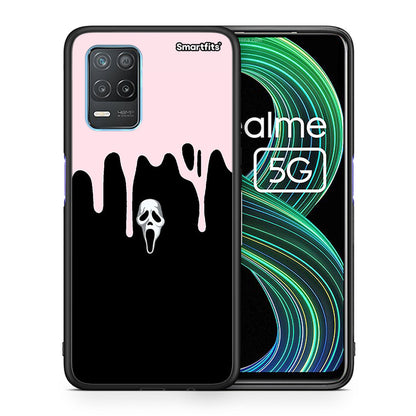 Θήκη Realme 8 5G Melting Halloween Mask από τη Smartfits με σχέδιο στο πίσω μέρος και μαύρο περίβλημα | Realme 8 5G Melting Halloween Mask case with colorful back and black bezels