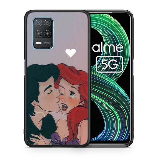 Θήκη Αγίου Βαλεντίνου Realme 8 5G Mermaid Love από τη Smartfits με σχέδιο στο πίσω μέρος και μαύρο περίβλημα | Realme 8 5G Mermaid Love case with colorful back and black bezels