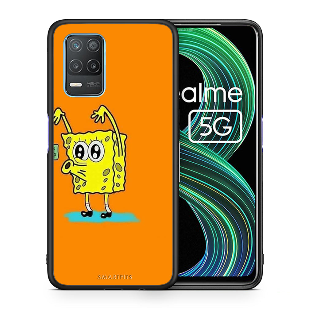Θήκη Αγίου Βαλεντίνου Realme 8 5G No Money 2 από τη Smartfits με σχέδιο στο πίσω μέρος και μαύρο περίβλημα | Realme 8 5G No Money 2 case with colorful back and black bezels