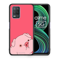 Thumbnail for Θήκη Αγίου Βαλεντίνου Realme 8 5G Pig Love 1 από τη Smartfits με σχέδιο στο πίσω μέρος και μαύρο περίβλημα | Realme 8 5G Pig Love 1 case with colorful back and black bezels