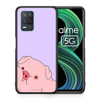 Thumbnail for Θήκη Αγίου Βαλεντίνου Realme 8 5G Pig Love 2 από τη Smartfits με σχέδιο στο πίσω μέρος και μαύρο περίβλημα | Realme 8 5G Pig Love 2 case with colorful back and black bezels