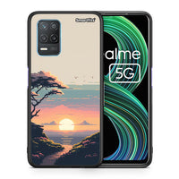Thumbnail for Θήκη Realme 8 5G Pixel Sunset από τη Smartfits με σχέδιο στο πίσω μέρος και μαύρο περίβλημα | Realme 8 5G Pixel Sunset case with colorful back and black bezels