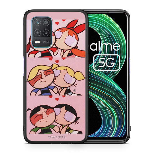 Θήκη Αγίου Βαλεντίνου Realme 8 5G Puff Love από τη Smartfits με σχέδιο στο πίσω μέρος και μαύρο περίβλημα | Realme 8 5G Puff Love case with colorful back and black bezels