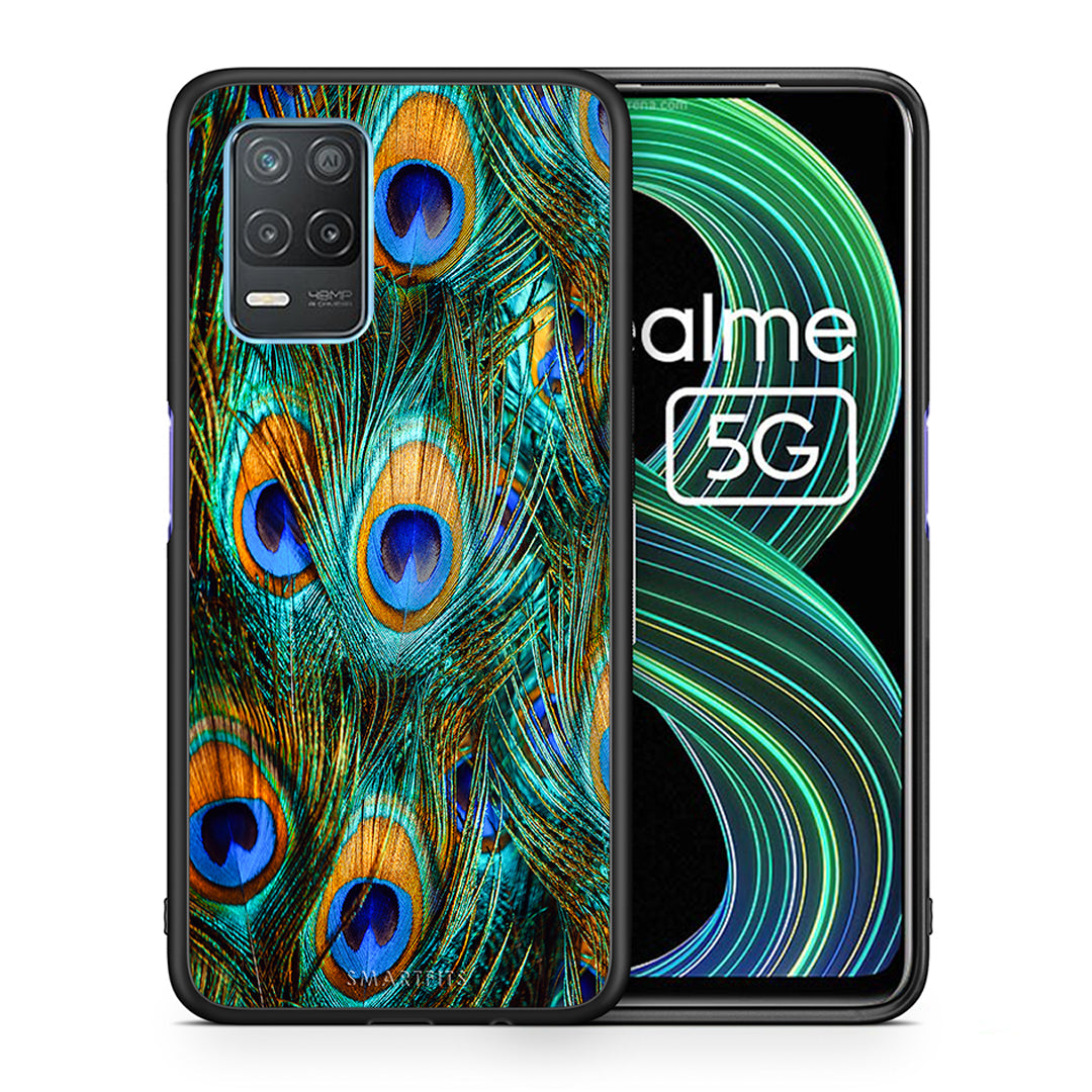 Real Peacock Feathers - Realme 8 5G θήκη