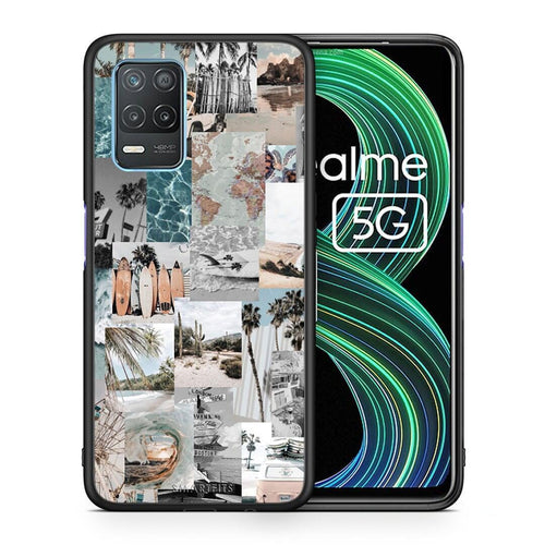 Θήκη Realme 8 5G Retro Beach Life από τη Smartfits με σχέδιο στο πίσω μέρος και μαύρο περίβλημα | Realme 8 5G Retro Beach Life case with colorful back and black bezels