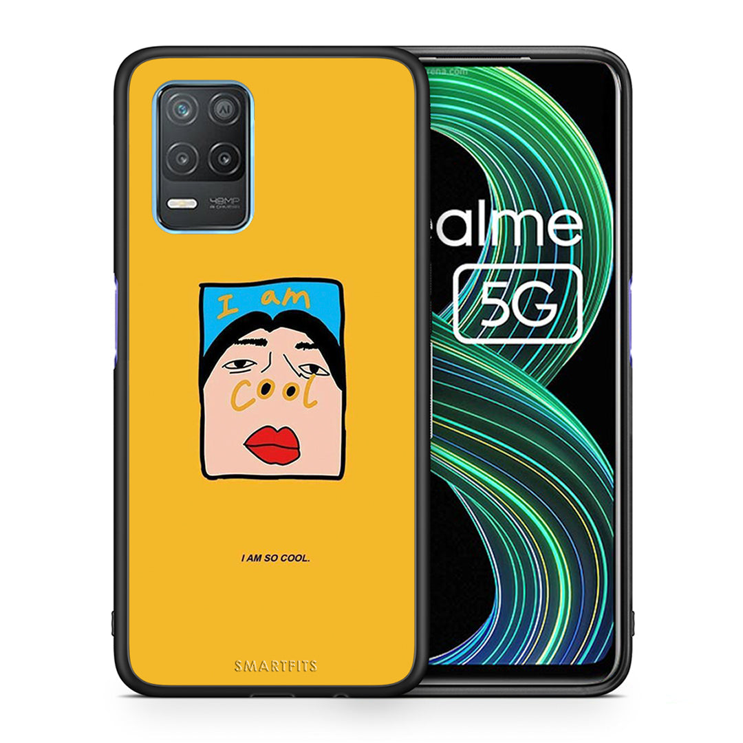 Θήκη Αγίου Βαλεντίνου Realme 8 5G So Cool από τη Smartfits με σχέδιο στο πίσω μέρος και μαύρο περίβλημα | Realme 8 5G So Cool case with colorful back and black bezels