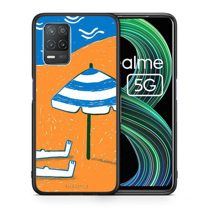 Θήκη Realme 8 5G Summering από τη Smartfits με σχέδιο στο πίσω μέρος και μαύρο περίβλημα | Realme 8 5G Summering case with colorful back and black bezels