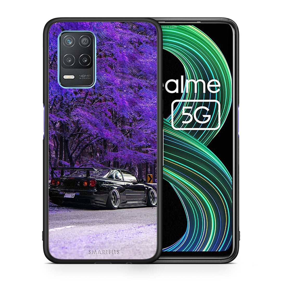 Θήκη Αγίου Βαλεντίνου Realme 8 5G Super Car από τη Smartfits με σχέδιο στο πίσω μέρος και μαύρο περίβλημα | Realme 8 5G Super Car case with colorful back and black bezels