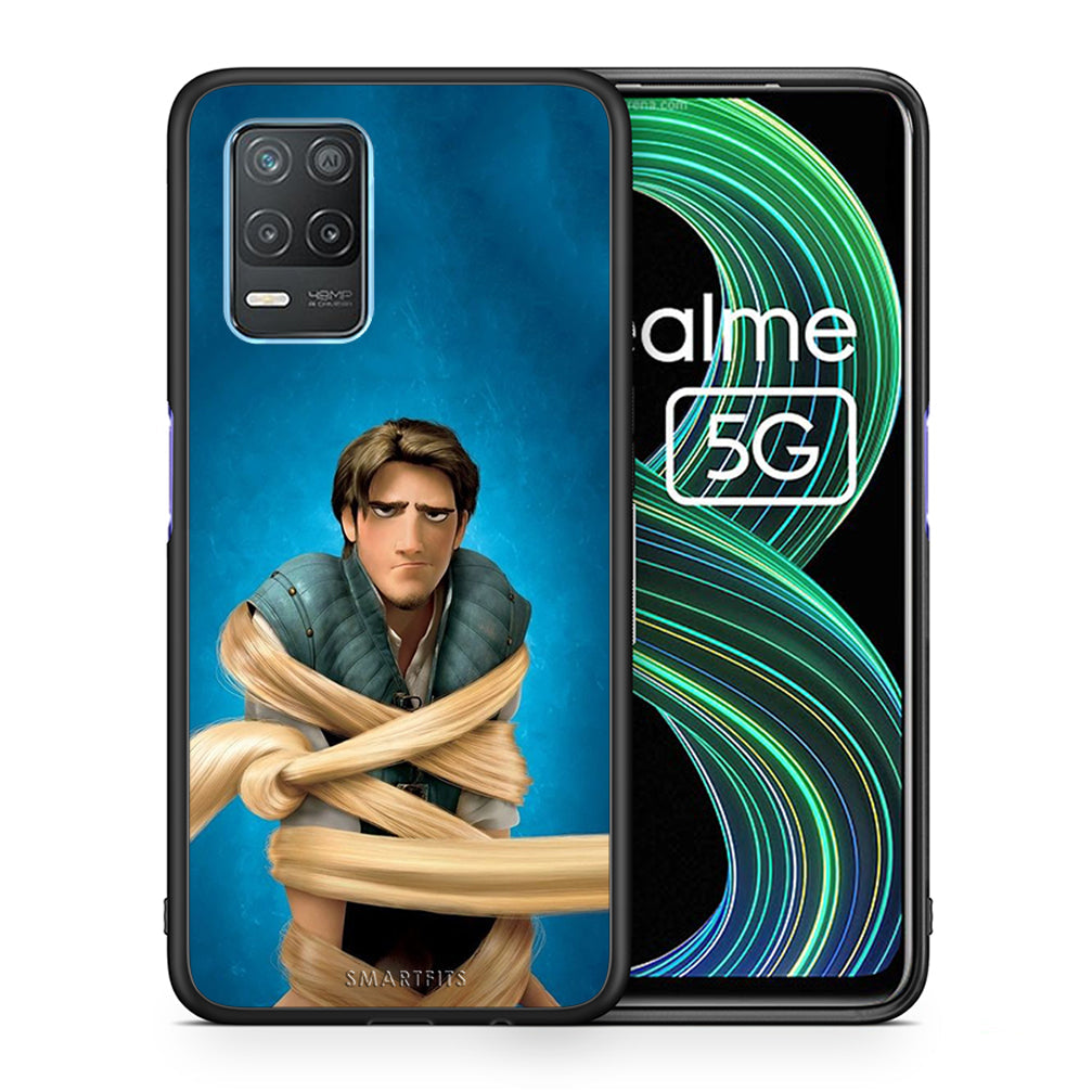 Θήκη Αγίου Βαλεντίνου Realme 8 5G Tangled 1 από τη Smartfits με σχέδιο στο πίσω μέρος και μαύρο περίβλημα | Realme 8 5G Tangled 1 case with colorful back and black bezels