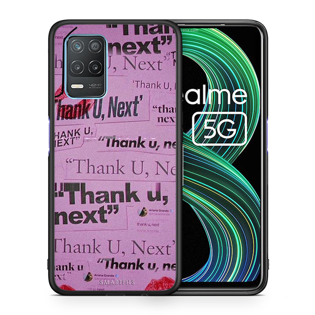 Θήκη Αγίου Βαλεντίνου Realme 8 5G Thank You Next από τη Smartfits με σχέδιο στο πίσω μέρος και μαύρο περίβλημα | Realme 8 5G Thank You Next case with colorful back and black bezels