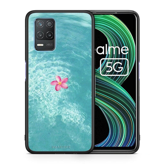 Θήκη Realme 8 5G Water Flower από τη Smartfits με σχέδιο στο πίσω μέρος και μαύρο περίβλημα | Realme 8 5G Water Flower case with colorful back and black bezels