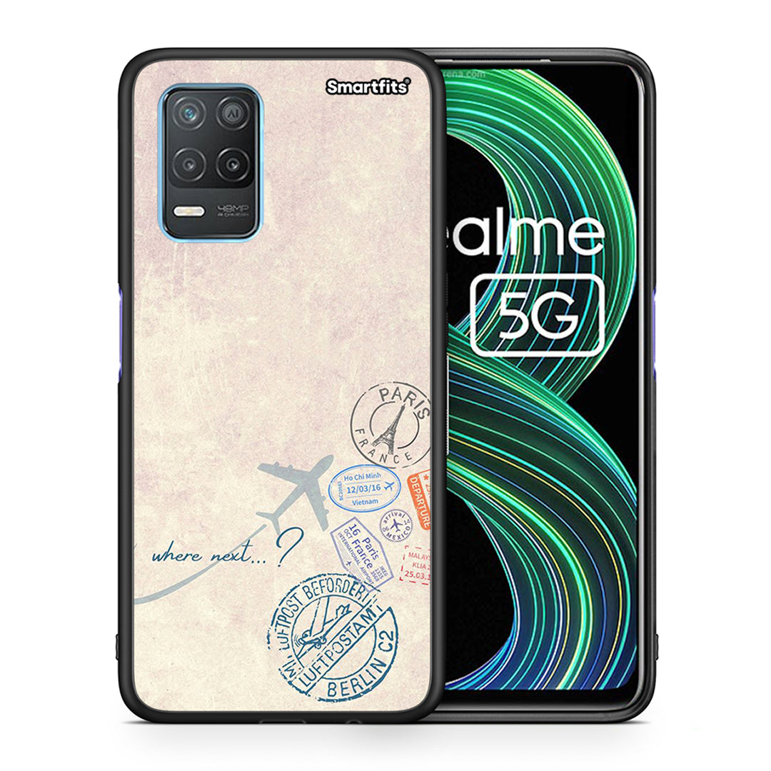 Θήκη Realme 8 5G Where Next από τη Smartfits με σχέδιο στο πίσω μέρος και μαύρο περίβλημα | Realme 8 5G Where Next case with colorful back and black bezels