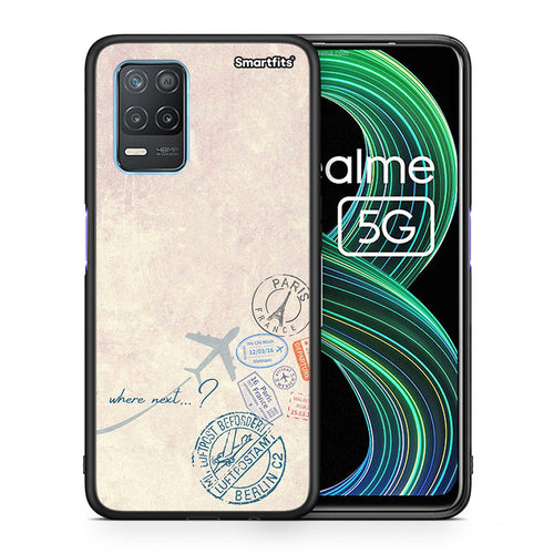 Θήκη Realme 8 5G Where Next από τη Smartfits με σχέδιο στο πίσω μέρος και μαύρο περίβλημα | Realme 8 5G Where Next case with colorful back and black bezels