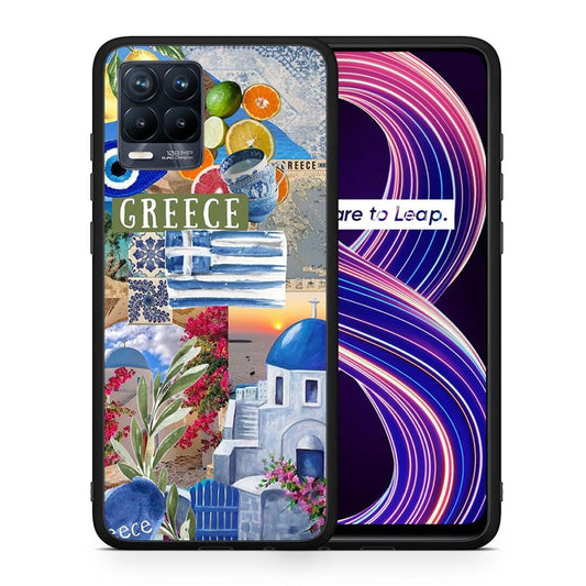 Θήκη Realme 8 / 8 Pro All Greek από τη Smartfits με σχέδιο στο πίσω μέρος και μαύρο περίβλημα | Realme 8 / 8 Pro All Greek case with colorful back and black bezels