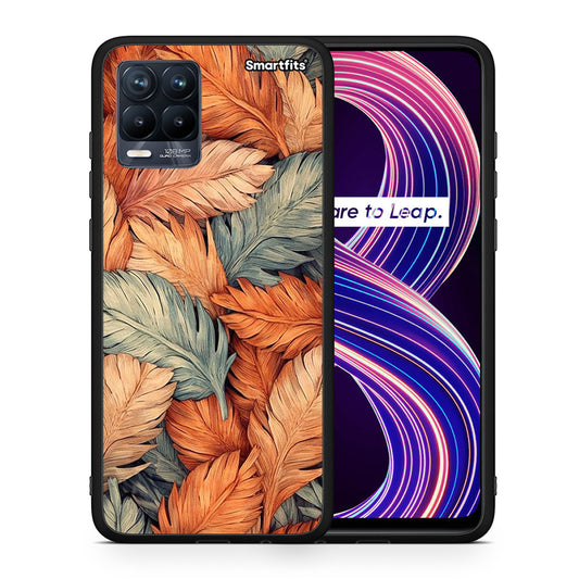 Θήκη Realme 8 / 8 Pro Autumn Leaves από τη Smartfits με σχέδιο στο πίσω μέρος και μαύρο περίβλημα | Realme 8 / 8 Pro Autumn Leaves case with colorful back and black bezels