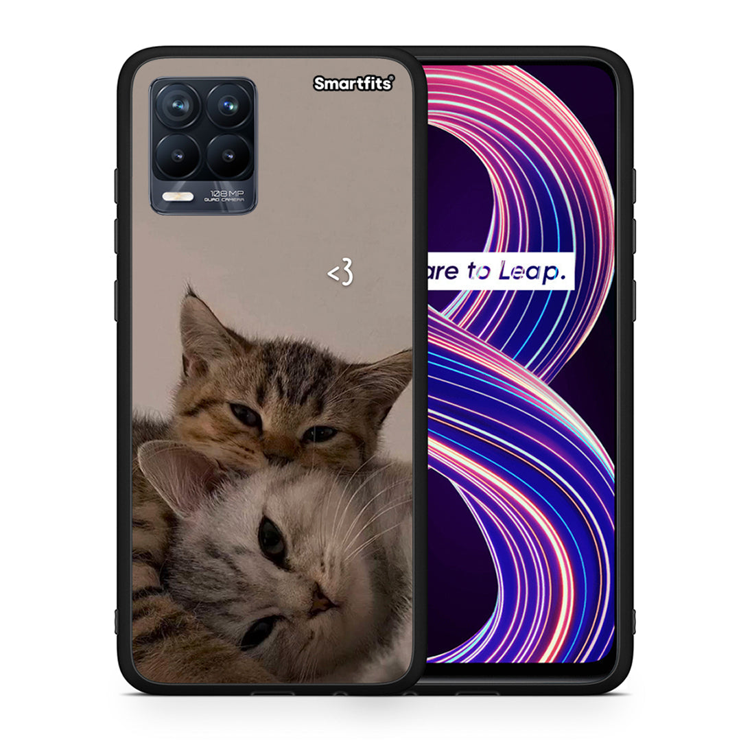 Θήκη Realme 8 / 8 Pro Cats In Love από τη Smartfits με σχέδιο στο πίσω μέρος και μαύρο περίβλημα | Realme 8 / 8 Pro Cats In Love case with colorful back and black bezels