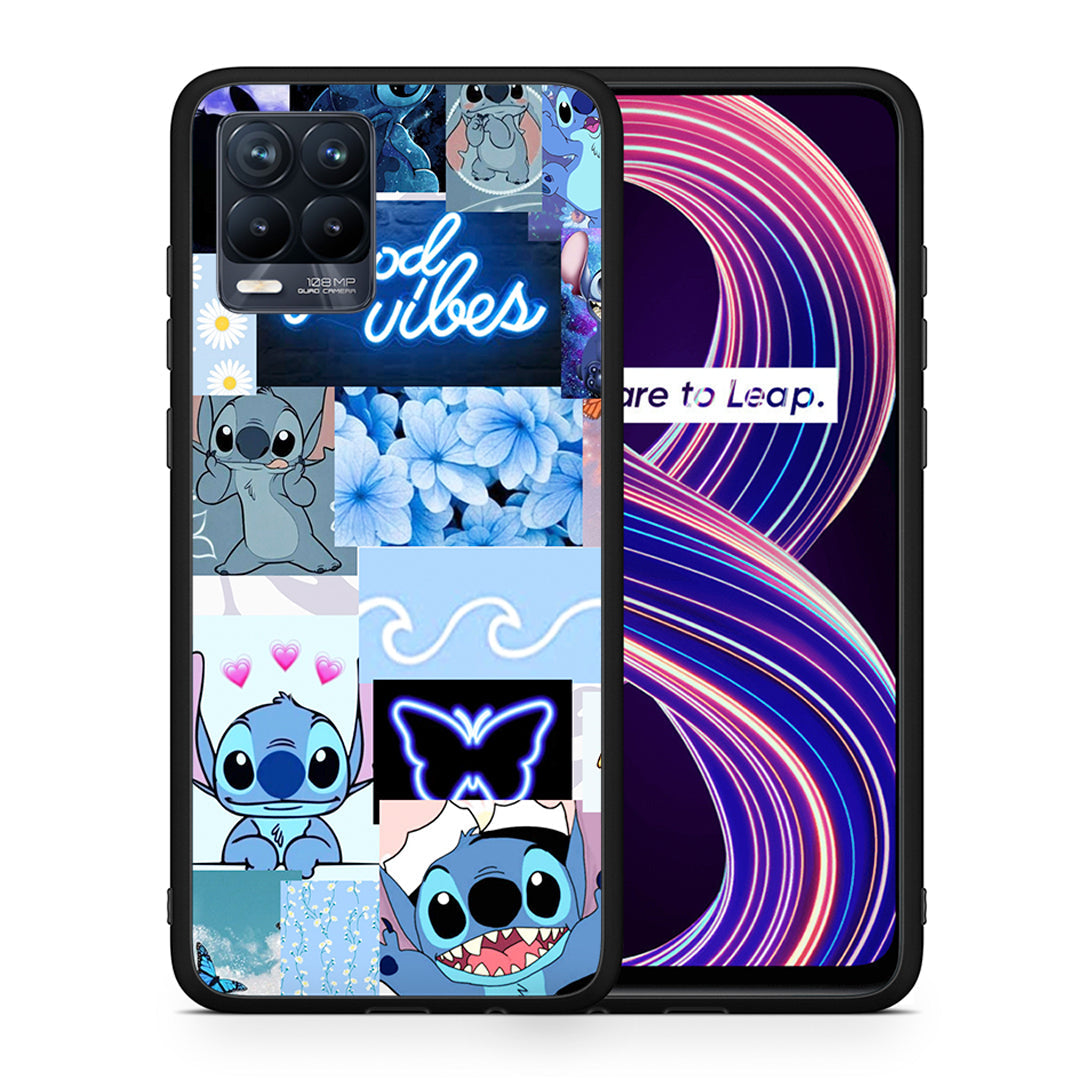 Θήκη Αγίου Βαλεντίνου Realme 8 / 8 Pro Collage Good Vibes από τη Smartfits με σχέδιο στο πίσω μέρος και μαύρο περίβλημα | Realme 8 / 8 Pro Collage Good Vibes case with colorful back and black bezels