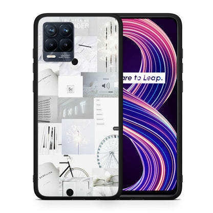 Θήκη Αγίου Βαλεντίνου Realme 8 / 8 Pro Collage Make Me Wonder από τη Smartfits με σχέδιο στο πίσω μέρος και μαύρο περίβλημα | Realme 8 / 8 Pro Collage Make Me Wonder case with colorful back and black bezels