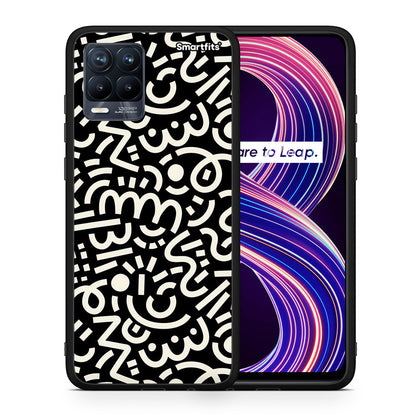Θήκη Realme 8 / 8 Pro Doodle Art από τη Smartfits με σχέδιο στο πίσω μέρος και μαύρο περίβλημα | Realme 8 / 8 Pro Doodle Art case with colorful back and black bezels