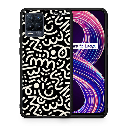 Θήκη Realme 8 / 8 Pro Doodle Art από τη Smartfits με σχέδιο στο πίσω μέρος και μαύρο περίβλημα | Realme 8 / 8 Pro Doodle Art case with colorful back and black bezels