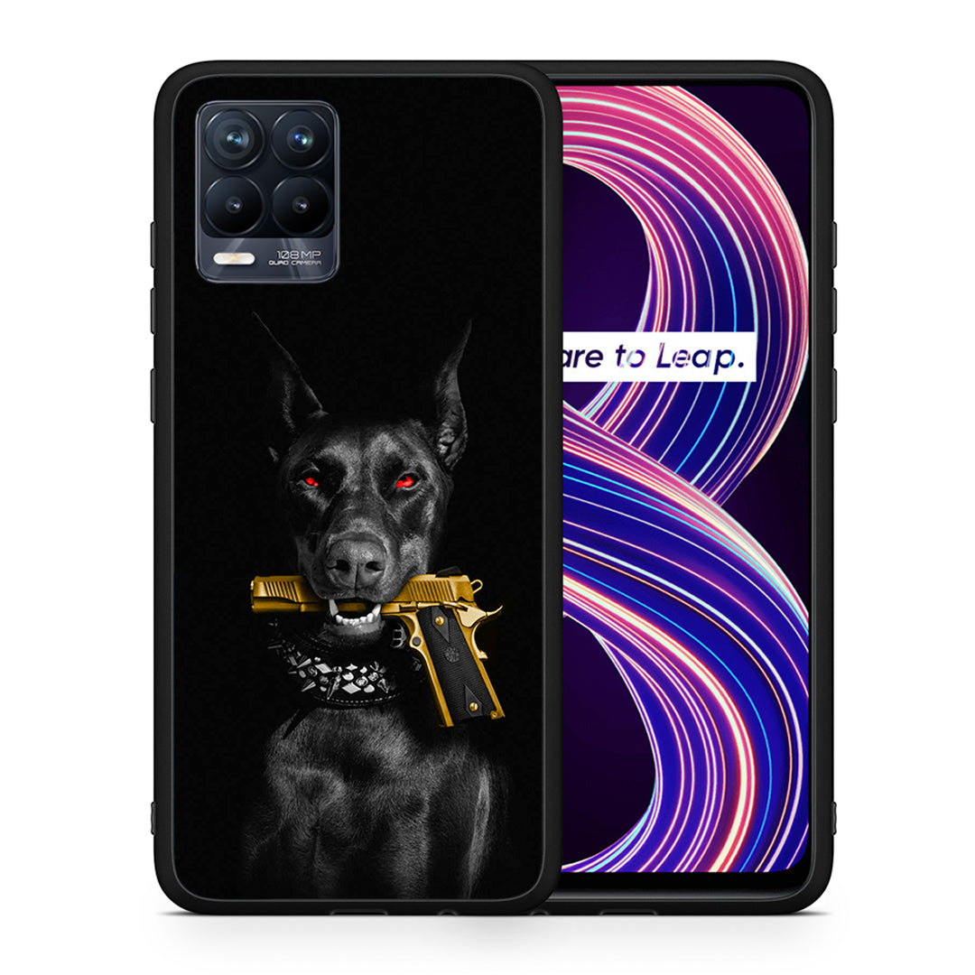 Θήκη Αγίου Βαλεντίνου Realme 8 / 8 Pro Golden Gun από τη Smartfits με σχέδιο στο πίσω μέρος και μαύρο περίβλημα | Realme 8 / 8 Pro Golden Gun case with colorful back and black bezels