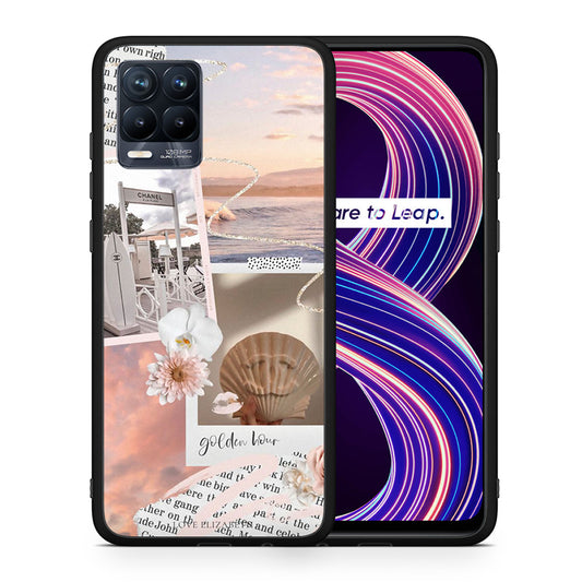 Θήκη Αγίου Βαλεντίνου Realme 8 / 8 Pro Golden Hour από τη Smartfits με σχέδιο στο πίσω μέρος και μαύρο περίβλημα | Realme 8 / 8 Pro Golden Hour case with colorful back and black bezels