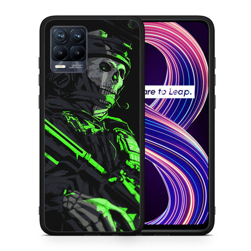 Θήκη Αγίου Βαλεντίνου Realme 8 / 8 Pro Green Soldier από τη Smartfits με σχέδιο στο πίσω μέρος και μαύρο περίβλημα | Realme 8 / 8 Pro Green Soldier case with colorful back and black bezels
